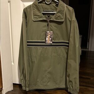 NWT Timberland Vintage Khaki Green Men's Weathergear 1/4 Zip Windbreaker/Jacket